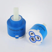 Blue and white ceramic cartridge faucet mixer spindle with central stem branded osedal for kitchen use