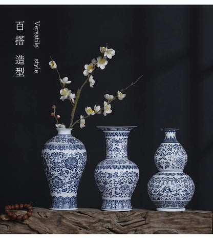 Blue and White Ceramic Vase - Elegant Home Decor - Vase