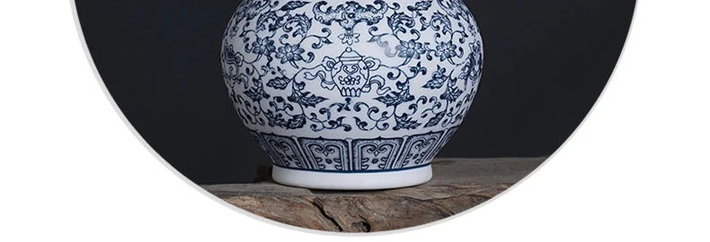 Blue and White Ceramic Vase - Elegant Home Decor - Vase