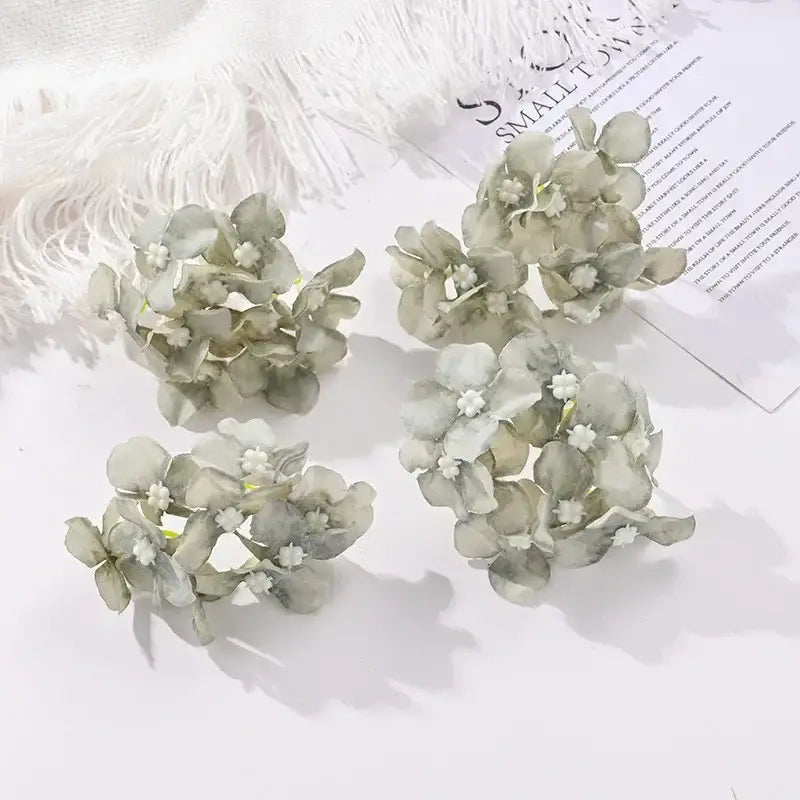 Delicate pale green artificial hydrangea flowers with white centers decorbites hydrangea for wedding decor living room