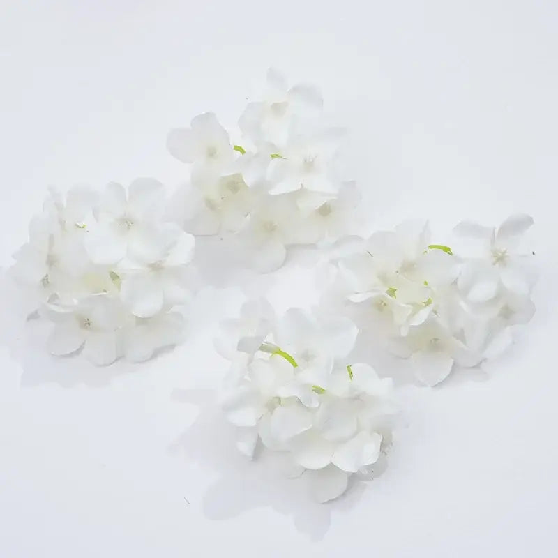 White artificial hydrangea flowers with delicate petals and green stems from decorbites hydrangea flowers 30pcs wedding decor