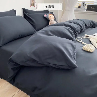 Dark gray soft-textured bedding set with matching duvet cover and pillows for decorbites comfort king size bedroom