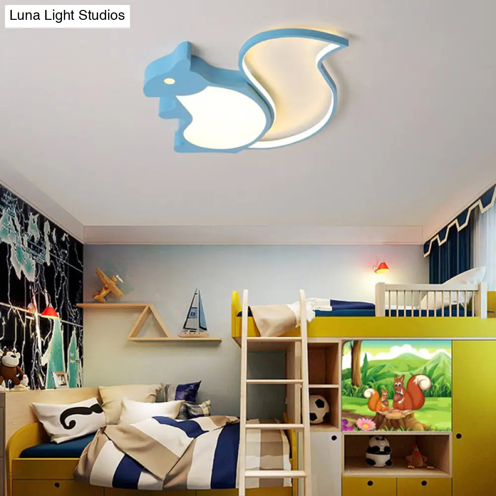 DecorBites™ DecorBites™ Blue Animal Baby Squirrel LED Ceiling Lamp for Child's Bedroom