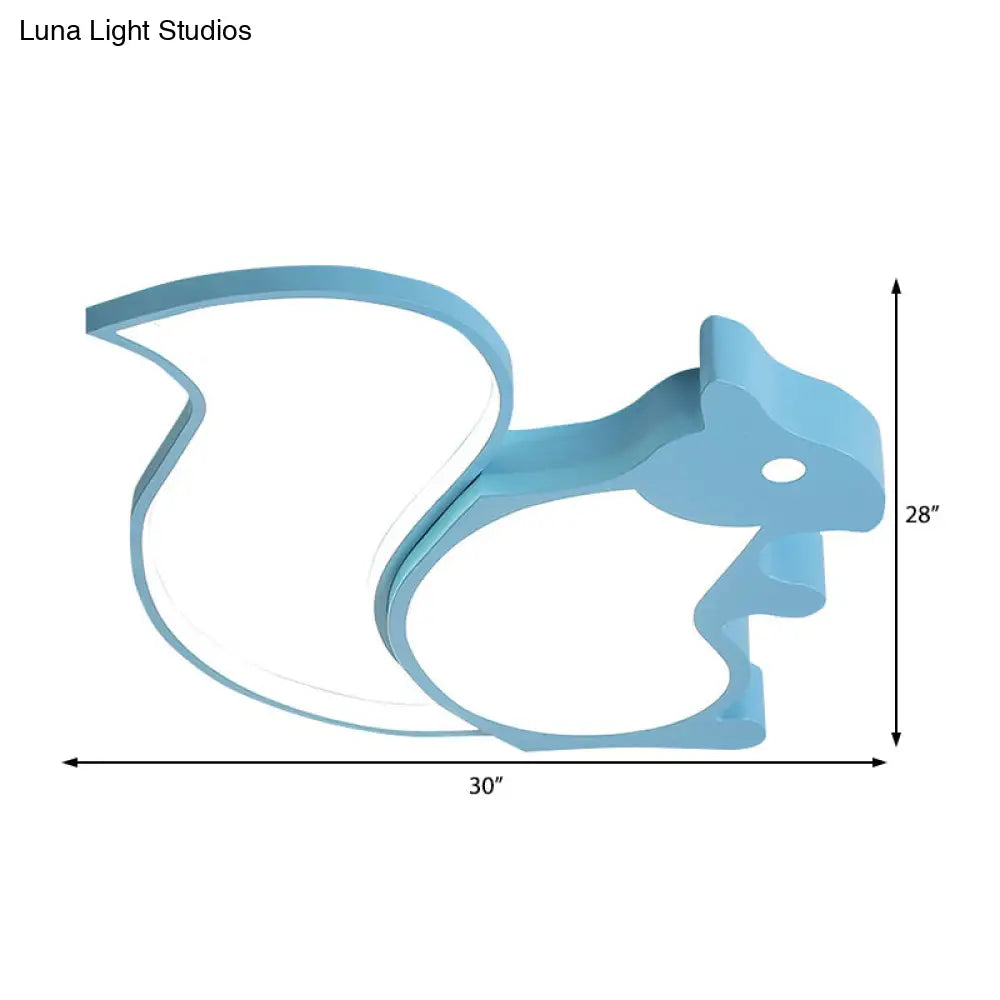 DecorBites™ DecorBites™ Blue Animal Baby Squirrel LED Ceiling Lamp for Child's Bedroom