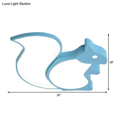 DecorBites™ DecorBites™ Blue Animal Baby Squirrel LED Ceiling Lamp for Child's Bedroom