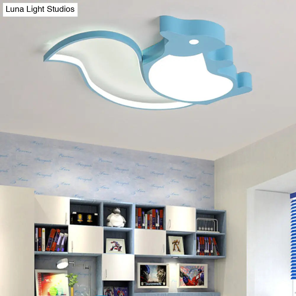DecorBites™ DecorBites™ Blue Animal Baby Squirrel LED Ceiling Lamp for Child's Bedroom