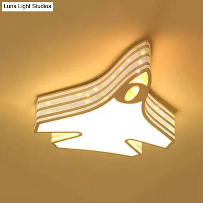 DecorBites™ DecorBites™ Blue Cartoon Flush Ceiling Lamp for Child's Bedroom or Plane-themed Bathroom