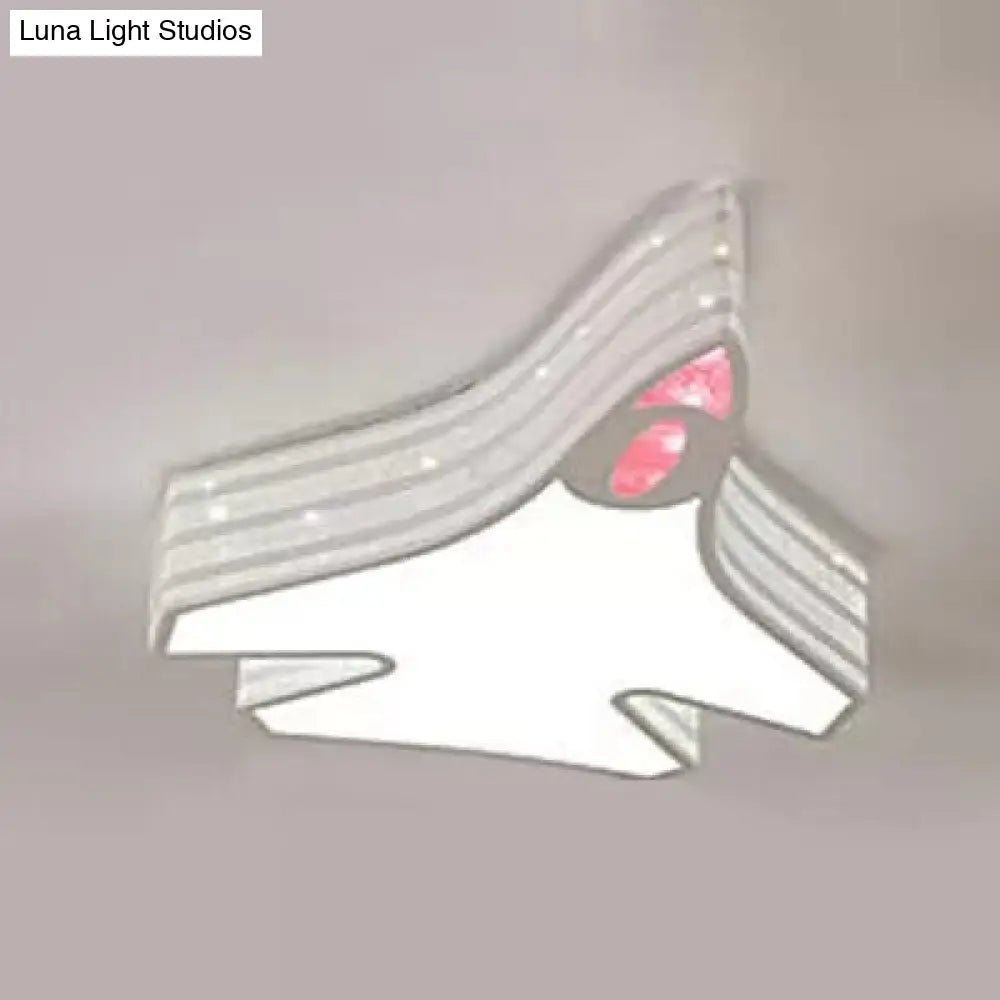 DecorBites™ DecorBites™ Blue Cartoon Flush Ceiling Lamp for Child's Bedroom or Plane-themed Bathroom