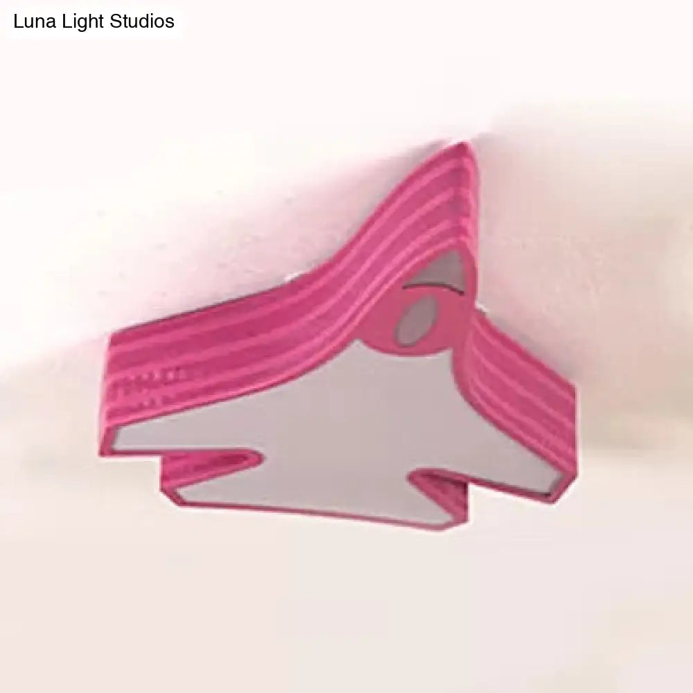 DecorBites™ DecorBites™ Blue Cartoon Flush Ceiling Lamp for Child's Bedroom or Plane-themed Bathroom