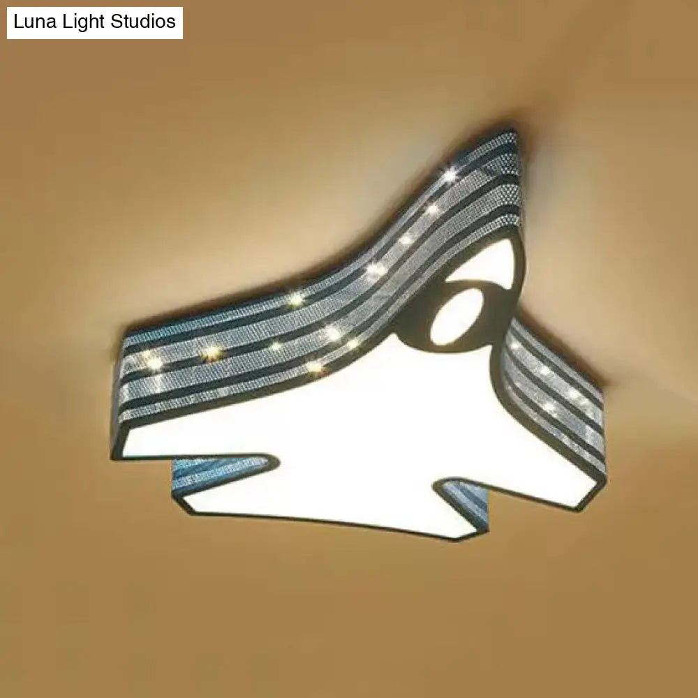 DecorBites™ DecorBites™ Blue Cartoon Flush Ceiling Lamp for Child's Bedroom or Plane-themed Bathroom