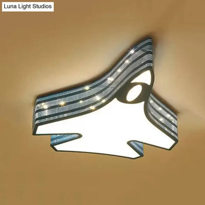 DecorBites™ DecorBites™ Blue Cartoon Flush Ceiling Lamp for Child's Bedroom or Plane-themed Bathroom