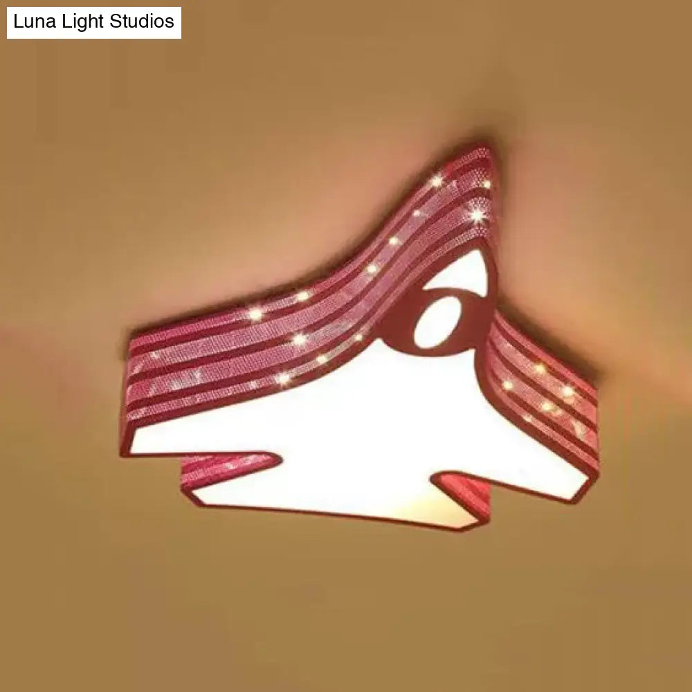 DecorBites™ DecorBites™ Blue Cartoon Flush Ceiling Lamp for Child's Bedroom or Plane-themed Bathroom