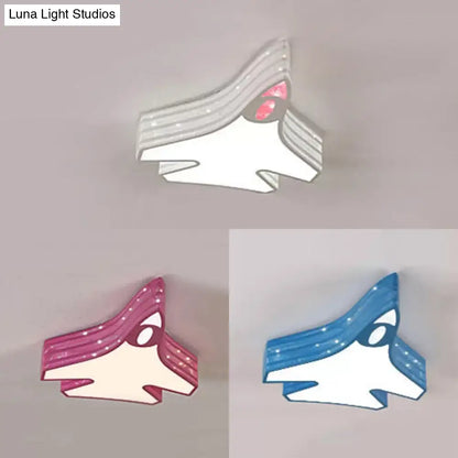 DecorBites™ DecorBites™ Blue Cartoon Flush Ceiling Lamp for Child's Bedroom or Plane-themed Bathroom