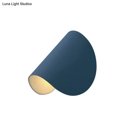 DecorBites™ DecorBites™ Blue Designer Wall-Mounted Sconce with Foldable Metal Frame - 1 Bulb Flush Mount for Bedside Lighting