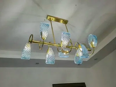 Blue Glass LED Pendant Lamps - Modern Designer Lighting - Chandelier