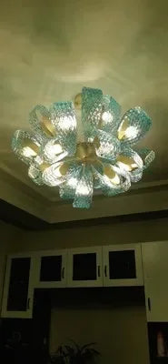 Blue Glass LED Pendant Lamps - Modern Designer Lighting - Chandelier