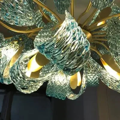 Blue Glass LED Pendant Lamps - Modern Designer Lighting - Chandelier