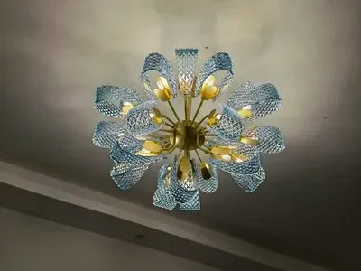 Blue Glass LED Pendant Lamps - Modern Designer Lighting - Chandelier