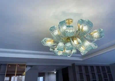 Blue Glass LED Pendant Lamps - Modern Designer Lighting - Chandelier