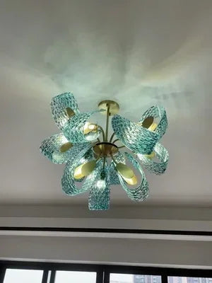 Blue Glass LED Pendant Lamps - Modern Designer Lighting - Chandelier