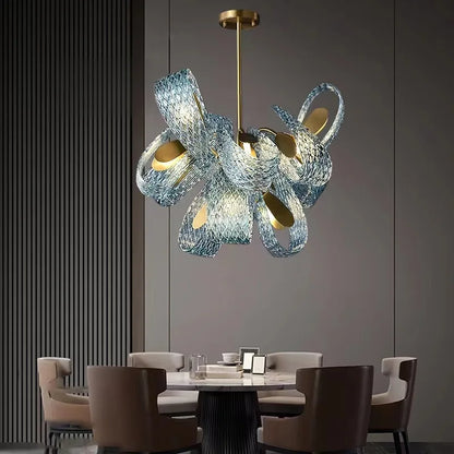 Blue Glass LED Pendant Lamps - Modern Designer Lighting - Chandelier
