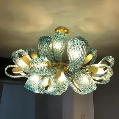 Blue Glass LED Pendant Lamps - Modern Designer Lighting - Chandelier