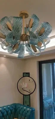 Blue Glass LED Pendant Lamps - Modern Designer Lighting - Chandelier