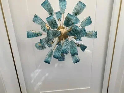 Blue Glass LED Pendant Lamps - Modern Designer Lighting - Chandelier