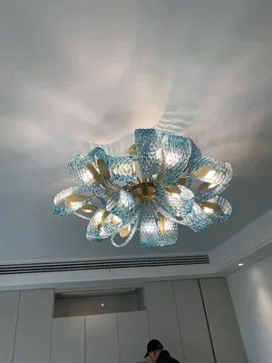 Blue Glass LED Pendant Lamps - Modern Designer Lighting - Chandelier