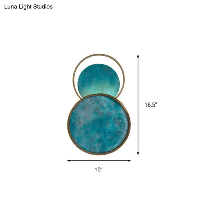 Aplique de pared LED de cristal azul de 42 cm de altura - Iluminación cálida/blanca para decoración