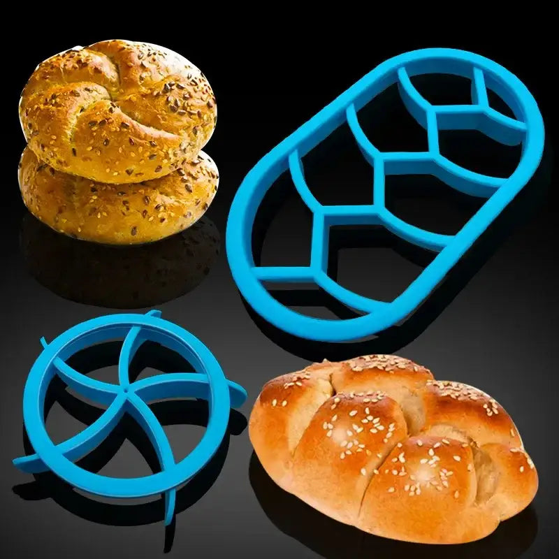Blue silicone honeycomb and star circular oval bread molds baking tool for oval bread molds in kitchen use