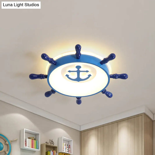 DecorBites™ DecorBites™ Blue LED Nursery Ceiling Light with Rudder Design and Warm/White Light - 21.5"/25.5" W
