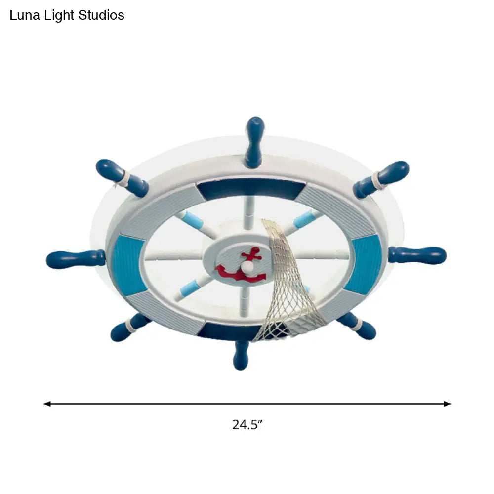 DecorBites™ DecorBites™ Blue LED Round Acrylic Ceiling Light with Creative Rudder Design - Flushmount Lighting