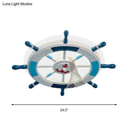 DecorBites™ DecorBites™ Blue LED Round Acrylic Ceiling Light with Creative Rudder Design - Flushmount Lighting