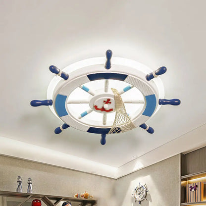 DecorBites™ DecorBites™ Blue LED Round Acrylic Ceiling Light with Creative Rudder Design - Flushmount Lighting