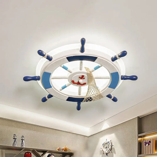 DecorBites™ DecorBites™ Blue LED Round Acrylic Ceiling Light with Creative Rudder Design - Flushmount Lighting