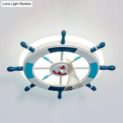 DecorBites™ DecorBites™ Blue LED Round Acrylic Ceiling Light with Creative Rudder Design - Flushmount Lighting