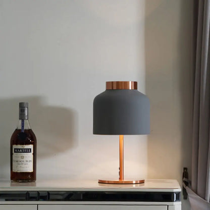 Blue Metal Jar Nightstand Lamp - Modernist Design for Living Room