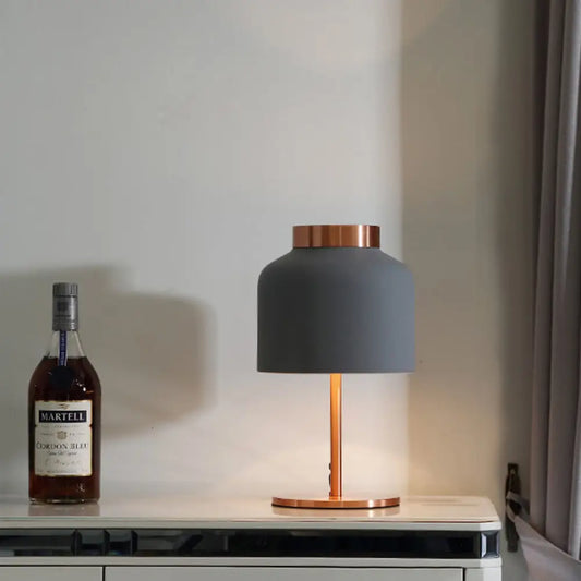 Blue Metal Jar Nightstand Lamp - Modernist Design for Living Room