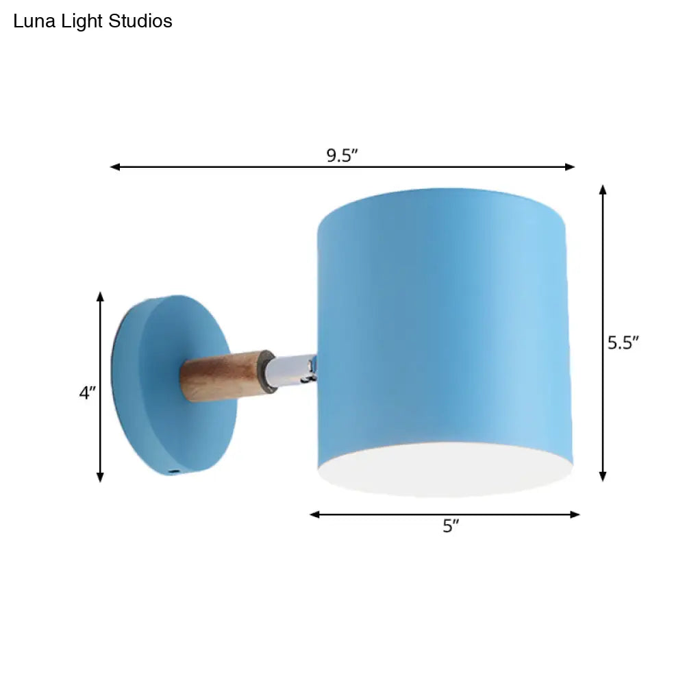 DecorBites™ Blue Metal Wall Lamp with Rotating Node - Tubular Macaron Sconce Light