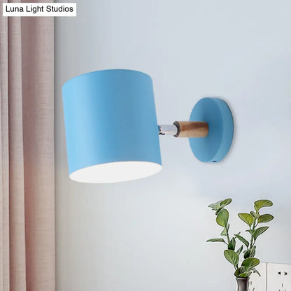 DecorBites™ Blue Metal Wall Lamp with Rotating Node - Tubular Macaron Sconce Light