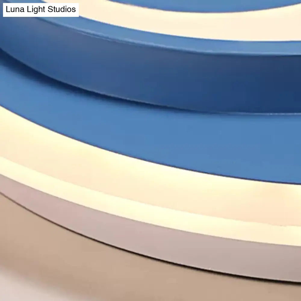 DecorBites™ DecorBites™ Blue Modern Metal Teen Ceiling Mount Light - Little Dolphin Lamp