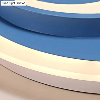 DecorBites™ DecorBites™ Blue Modern Metal Teen Ceiling Mount Light - Little Dolphin Lamp