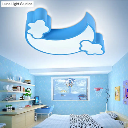 DecorBites™ مصباح سقف LED لغرفة النوم Blue Moon مع حامل أكريليك مدمج