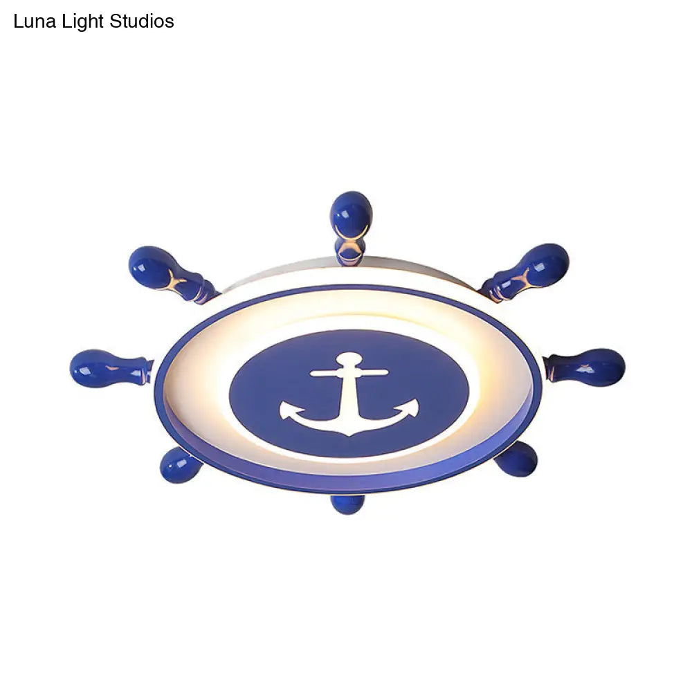 ديكوربايتس™ ديكوربايتس™ مصباح سقف LED أزرق نورديك رودر لغرفة النوم - أكريليك، تصميم دائري