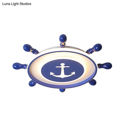 ديكوربايتس™ ديكوربايتس™ مصباح سقف LED أزرق نورديك رودر لغرفة النوم - أكريليك، تصميم دائري