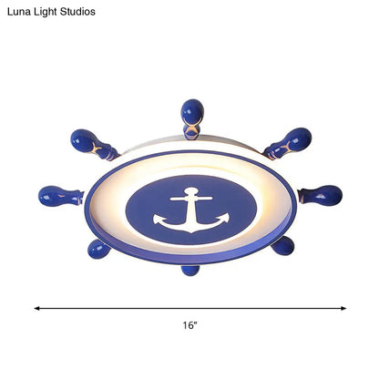 ديكوربايتس™ ديكوربايتس™ مصباح سقف LED أزرق نورديك رودر لغرفة النوم - أكريليك، تصميم دائري