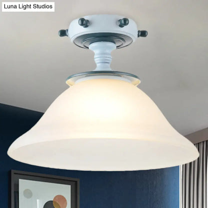 Lámpara de techo semiempotrada DecorBites™ de cristal opalino azul para sala de estar