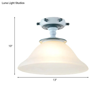 Lámpara de techo semiempotrada DecorBites™ de cristal opalino azul para sala de estar