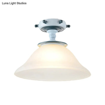 Lámpara de techo semiempotrada DecorBites™ de cristal opalino azul para sala de estar